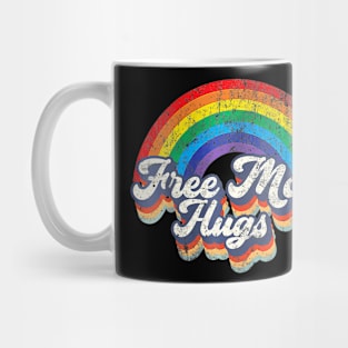 Womens Free Mom Hugs Rainbow Heart Lgbt Flag Lgbt Pride Month Mug